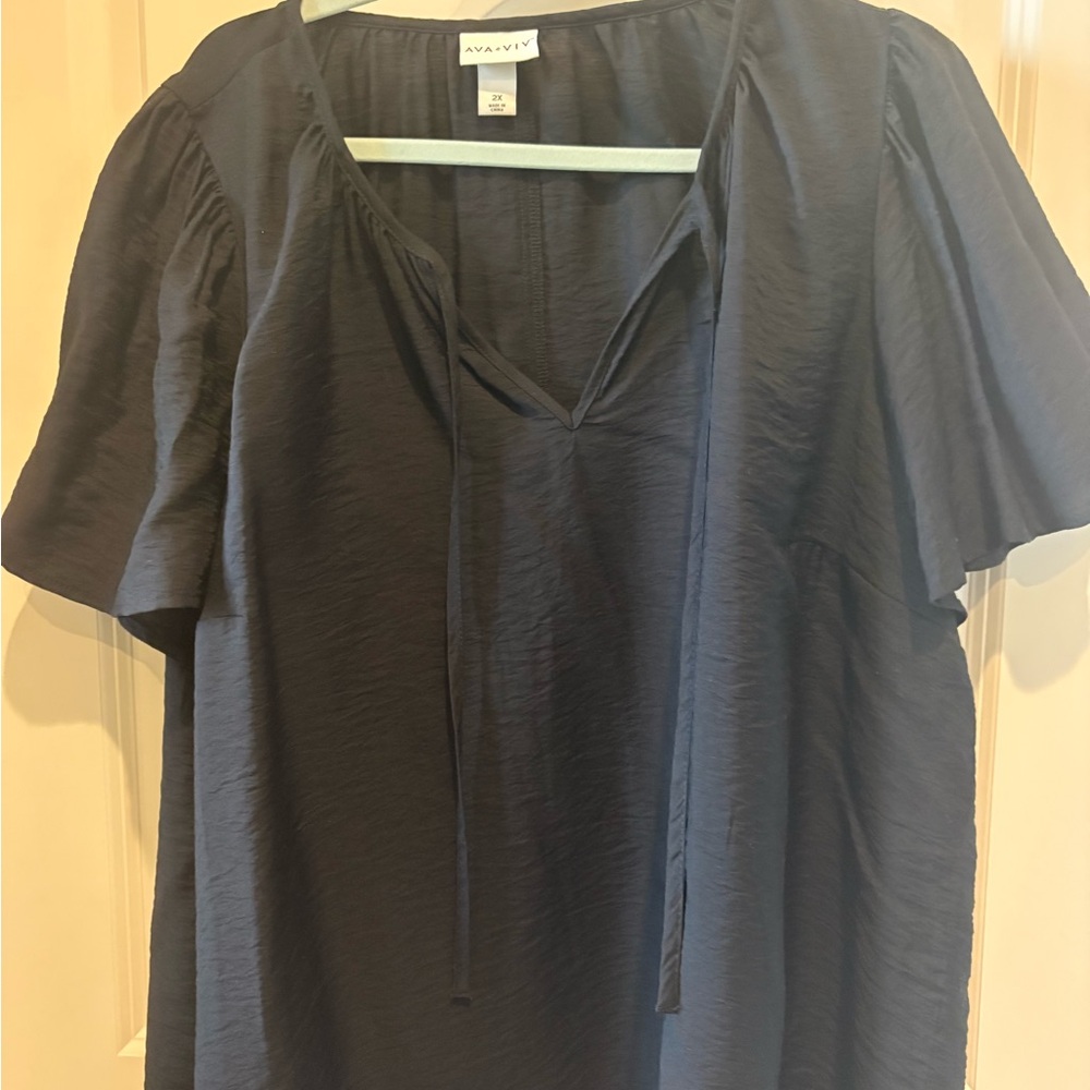 Ava & Viv Women's Elegant Black Blouse